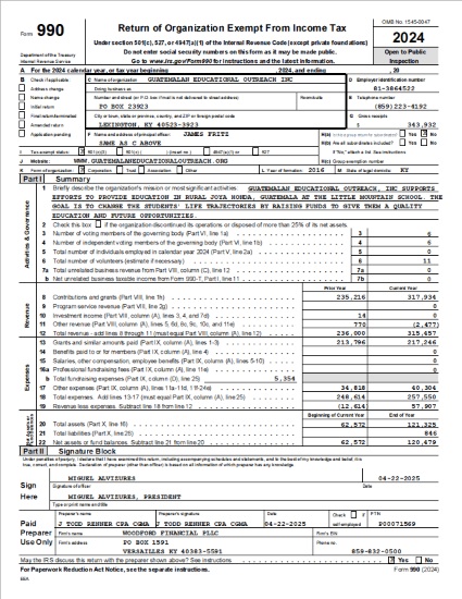 2024 GEO Form 990 card