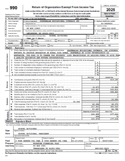 2025 GEO Form 990 card